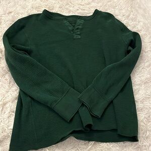 Green, Waffle Shirt, J. Crew
